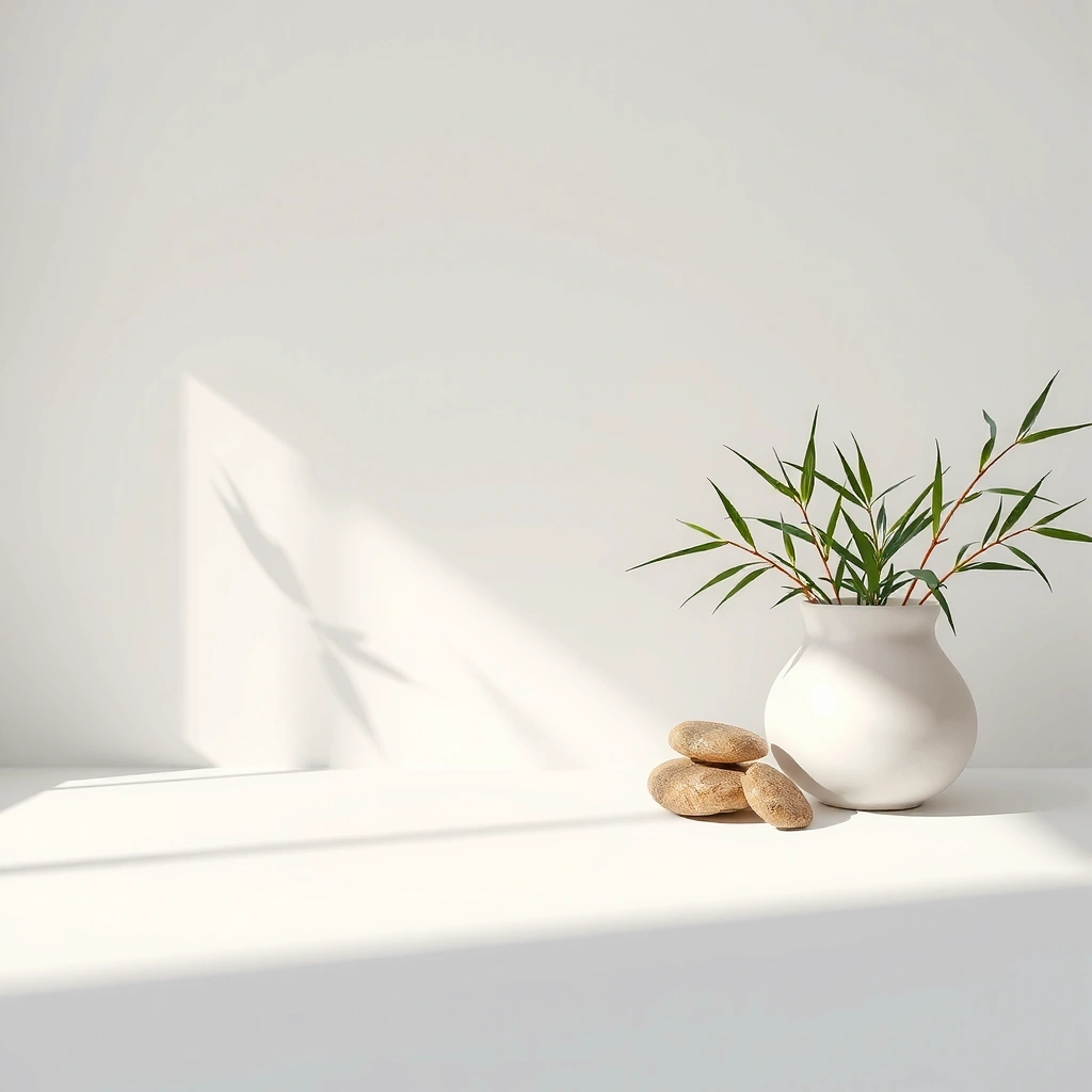 Peaceful wellness environment with natural elements